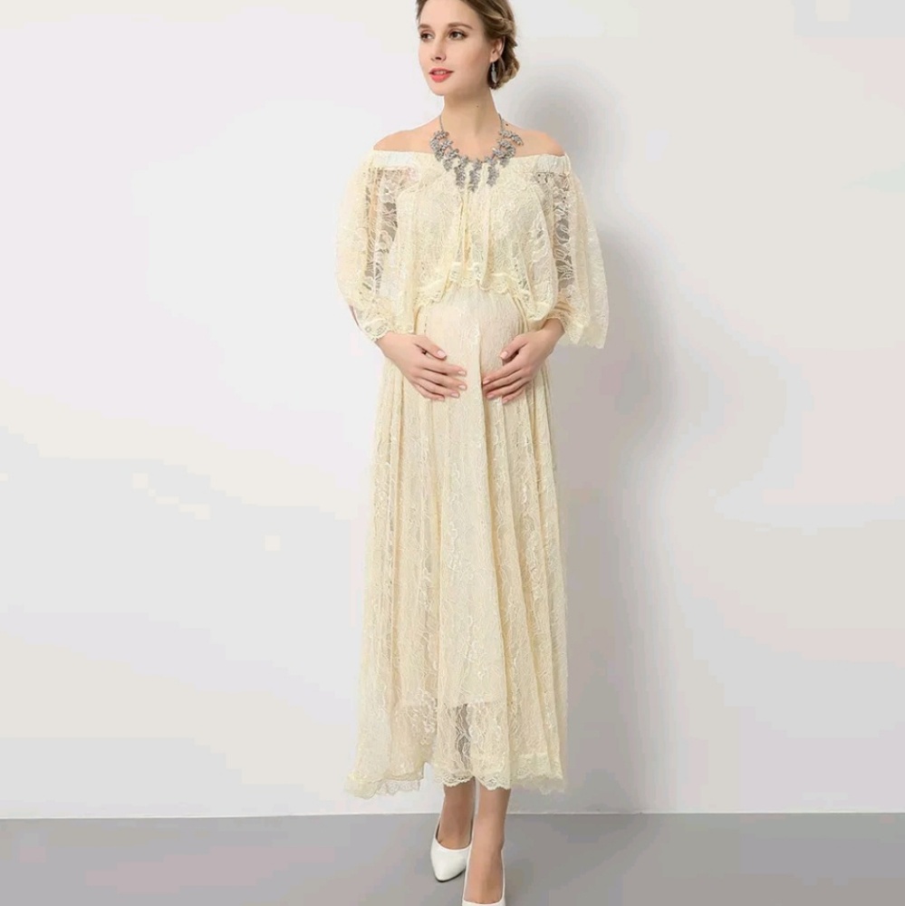 Vintage inspired lace maternity gown
